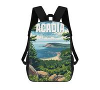sinyumoney School Student Backpack Acadia National Park Children's School Backpack 3D Printed Fashion Travel Rucksacks Boy School Bag 17inch
