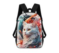 sinyumoney School Student Backpack Ai Cat Or Vector Cat Children's School Backpack 3D Printed Fashion Travel Rucksacks Boy School Bag 17inch