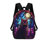 sinyumoney School Student Backpack Anggora Cat Abstract Children's School Backpack 3D Printed Fashion Travel Rucksacks Boy School Bag 17inch