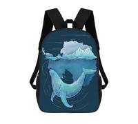 sinyumoney School Student Backpack Antarctica Children's School Backpack 3D Printed Fashion Travel Rucksacks Boy School Bag 17inch