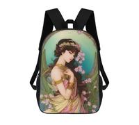 sinyumoney School Student Backpack Art Nouveau Persephone Children's School Backpack 3D Printed Fashion Travel Rucksacks Boy School Bag 17inch
