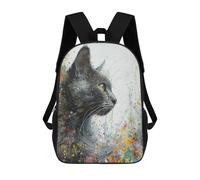 sinyumoney School Student Backpack Artistic Whiskers Children's School Backpack 3D Printed Fashion Travel Rucksacks Boy School Bag 17inch