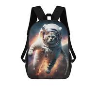 sinyumoney School Student Backpack Astronaut Cat in Space Children's School Backpack 3D Printed Fashion Travel Rucksacks Boy School Bag 17inch