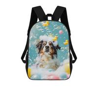 sinyumoney School Student Backpack Australian Shepherd Dog Children's School Backpack 3D Printed Fashion Travel Rucksacks Boy School Bag 17inch