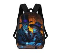 sinyumoney School Student Backpack Baron Samedi And Maman Brigitte in Gothic Setting Children's School Backpack 3D Printed Fashion Travel Rucksacks Boy School Bag 17inch