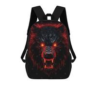 sinyumoney School Student Backpack Bear Red And Black Animals Children's School Backpack 3D Printed Fashion Travel Rucksacks Boy School Bag 17inch