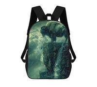 sinyumoney School Student Backpack Bison Waterfall Landscape Children's School Backpack 3D Printed Fashion Travel Rucksacks Boy School Bag 17inch