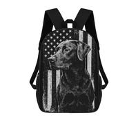 sinyumoney School Student Backpack Black Labrador American Flag Children's School Backpack 3D Printed Fashion Travel Rucksacks Boy School Bag 17inch