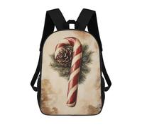 sinyumoney School Student Backpack Candy Cane And Pine Cone Children's School Backpack 3D Printed Fashion Travel Rucksacks Boy School Bag 17inch