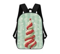 sinyumoney School Student Backpack Candy Cane Christmas Tree Children's School Backpack 3D Printed Fashion Travel Rucksacks Boy School Bag 17inch