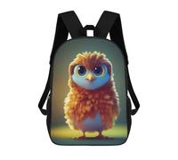sinyumoney School Student Backpack Charming Little Bird Illustration Children's School Backpack 3D Printed Fashion Travel Rucksacks Boy School Bag 17inch