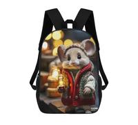 sinyumoney School Student Backpack Cheerful Mouse Chic Children's School Backpack 3D Printed Fashion Travel Rucksacks Boy School Bag 17inch
