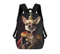 sinyumoney School Student Backpack Chihuahua Dog Respected Children's School Backpack 3D Printed Fashion Travel Rucksacks Boy School Bag 17inch