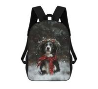 sinyumoney School Student Backpack Christmas Border Collie Children's School Backpack 3D Printed Fashion Travel Rucksacks Boy School Bag 17inch