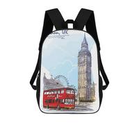 sinyumoney School Student Backpack Color Sketch FromLondon 01 Children's School Backpack 3D Printed Fashion Travel Rucksacks Boy School Bag 17inch