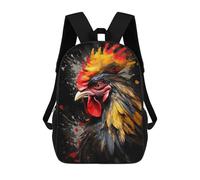 sinyumoney School Student Backpack Colorful Rooster Children's School Backpack 3D Printed Fashion Travel Rucksacks Boy School Bag 17inch