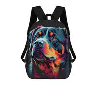 sinyumoney School Student Backpack Colorful Rottweiler Portrait Children's School Backpack 3D Printed Fashion Travel Rucksacks Boy School Bag 17inch