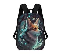 sinyumoney School Student Backpack Corgi Dog Children's School Backpack 3D Printed Fashion Travel Rucksacks Boy School Bag 17inch