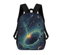 sinyumoney School Student Backpack Cosmic Galaxy Space Swirl Children's School Backpack 3D Printed Fashion Travel Rucksacks Boy School Bag 17inch
