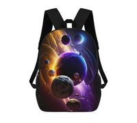 sinyumoney School Student Backpack Cosmic Planetary Array Children's School Backpack 3D Printed Fashion Travel Rucksacks Boy School Bag 17inch