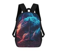 sinyumoney School Student Backpack Cosmic Scales of Justice Children's School Backpack 3D Printed Fashion Travel Rucksacks Boy School Bag 17inch