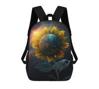 sinyumoney School Student Backpack Cosmic Sunflower Children's School Backpack 3D Printed Fashion Travel Rucksacks Boy School Bag 17inch