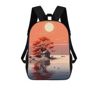 sinyumoney School Student Backpack Cottage Core Sunset Children's School Backpack 3D Printed Fashion Travel Rucksacks Boy School Bag 17inch