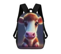 sinyumoney School Student Backpack Cute Cow Illustration Children's School Backpack 3D Printed Fashion Travel Rucksacks Boy School Bag 17inch