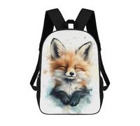 sinyumoney School Student Backpack Cute Smiling Fox Watercolor Children's School Backpack 3D Printed Fashion Travel Rucksacks Boy School Bag 17inch