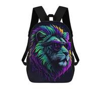 sinyumoney School Student Backpack Cute Whimsical Lion Children's School Backpack 3D Printed Fashion Travel Rucksacks Boy School Bag 17inch