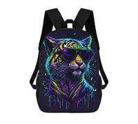 sinyumoney School Student Backpack Cute Whimsical Tiger Children's School Backpack 3D Printed Fashion Travel Rucksacks Boy School Bag 17inch