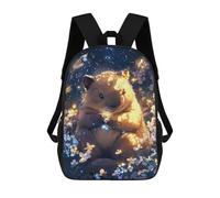 sinyumoney School Student Backpack Cute Wombat Dreamy Artwork - Little Paws Children's School Backpack 3D Printed Fashion Travel Rucksacks Boy School Bag 17inch