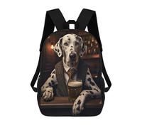 sinyumoney School Student Backpack Dalmatian in The Pub Children's School Backpack 3D Printed Fashion Travel Rucksacks Boy School Bag 17inch