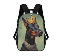 sinyumoney School Student Backpack Doberman Pinscher Dog Children's School Backpack 3D Printed Fashion Travel Rucksacks Boy School Bag 17inch