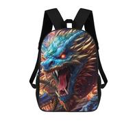 sinyumoney School Student Backpack Dragon's Roar Mythical Artwork Children's School Backpack 3D Printed Fashion Travel Rucksacks Boy School Bag 17inch