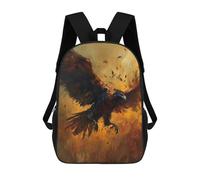 sinyumoney School Student Backpack Eagle in Flight Painting Children's School Backpack 3D Printed Fashion Travel Rucksacks Boy School Bag 17inch