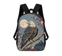 sinyumoney School Student Backpack Eagle Japanese Art Children's School Backpack 3D Printed Fashion Travel Rucksacks Boy School Bag 17inch