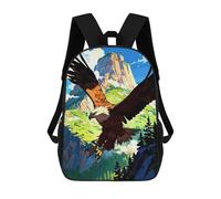 sinyumoney School Student Backpack Eagle Soaring over Mountain Landscape Children's School Backpack 3D Printed Fashion Travel Rucksacks Boy School Bag 17inch