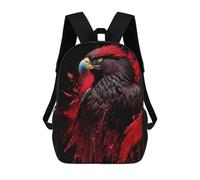 sinyumoney School Student Backpack Eagle with Red Feathers Children's School Backpack 3D Printed Fashion Travel Rucksacks Boy School Bag 17inch
