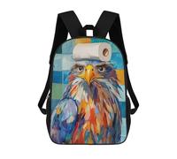 sinyumoney School Student Backpack Eagle with Toilet Paper Hat Children's School Backpack 3D Printed Fashion Travel Rucksacks Boy School Bag 17inch