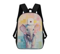 sinyumoney School Student Backpack Elephant with Toilet Paper Children's School Backpack 3D Printed Fashion Travel Rucksacks Boy School Bag 17inch