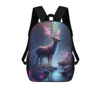 sinyumoney School Student Backpack Enchanted Forest Deer -8 Children's School Backpack 3D Printed Fashion Travel Rucksacks Boy School Bag 17inch