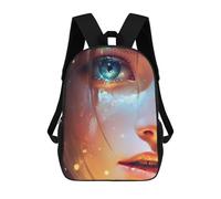 sinyumoney School Student Backpack Enchanted Gaze Children's School Backpack 3D Printed Fashion Travel Rucksacks Boy School Bag 17inch