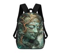 sinyumoney School Student Backpack Enlightenment Through Nature Children's School Backpack 3D Printed Fashion Travel Rucksacks Boy School Bag 17inch