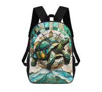 sinyumoney School Student Backpack Eternal Kintsugi Tortoise Children's School Backpack 3D Printed Fashion Travel Rucksacks Boy School Bag 17inch
