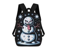 sinyumoney School Student Backpack Evil Snowman with Tongue Out Children's School Backpack 3D Printed Fashion Travel Rucksacks Boy School Bag 17inch