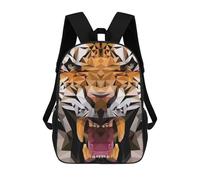 sinyumoney School Student Backpack Face Tiger 3d Children's School Backpack 3D Printed Fashion Travel Rucksacks Boy School Bag 17inch