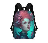sinyumoney School Student Backpack Fantasy Portrait with Flowers And Butterflies Children's School Backpack 3D Printed Fashion Travel Rucksacks Boy School Bag 17inch