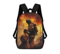 sinyumoney School Student Backpack Firefighter And Child Children's School Backpack 3D Printed Fashion Travel Rucksacks Boy School Bag 17inch