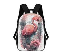 sinyumoney School Student Backpack Flamingo Sorcery Children's School Backpack 3D Printed Fashion Travel Rucksacks Boy School Bag 17inch